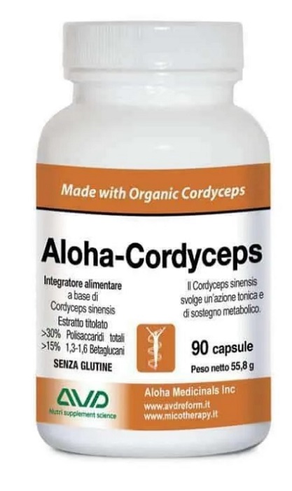 ALOHA CORDYCEPS 90 CAPSULE FLACONE 55,8 G - Farmacia-flash.it