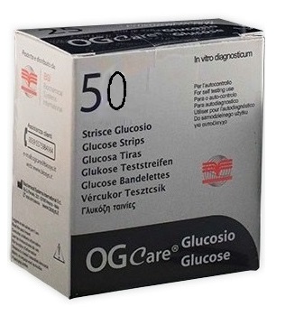 STRISCE MISURAZIONE GLICEMIA OGCARE 50 PEZZI - Farmacia-flash.it