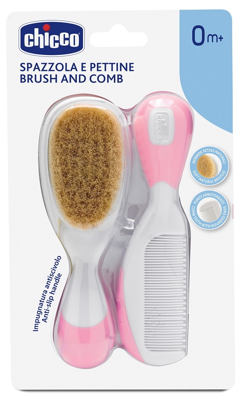 CHICCO SPAZZOLA + PETTINE ROSA - Farmacia-flash.it