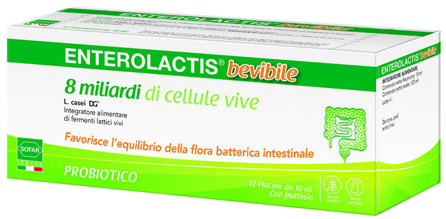 ENTEROLACTIS BEVIBILE 12 FLACONCINI DA 10 ML SOFAR - Farmacia-flash.it