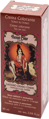 HENNE NUANCE CASTANO CHIARO CENERE CREMA HENNE COLOR CREMA COLORANTE PRONTA ALL'USO - Farmacia-flash.it