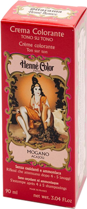 HENNE NUANCE ACAJOU ROSSO MOGANO CREMA HENNE COLOR CREMA COLORANTE PRONTA ALL'USO - Farmacia-flash.it