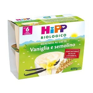 HIPP BIO HIPP BIO MERENDA AL LATTE VANIGLIA SEMOLINO 4X100 G - Farmacia-flash.it