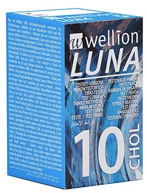 WELLION LUNA 10 STRIPS STRISCE PER MISURAZIONE COLESTEROLO - Farmacia-flash.it