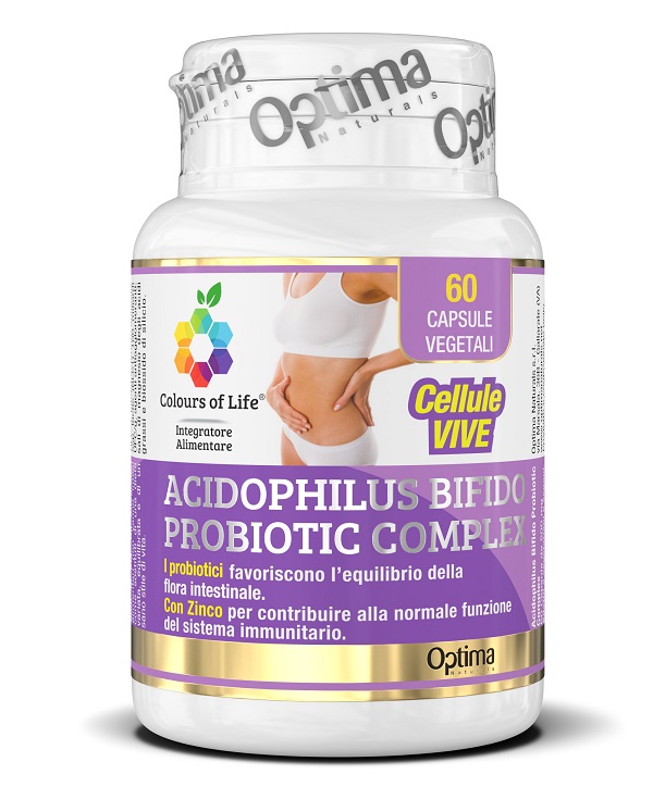 COLOURS OF LIFE ACIDOPHILUS BIFIDO COMPLEX 60 CAPSULE VEGETALI 500 MG - Farmacia-flash.it