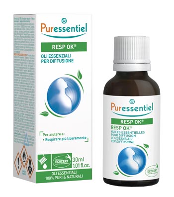 MISCELA RESP OK OLI ESSENZIALI PER DIFFUSIONE 30 ML PURESSENTIEL ECOCERT - Farmacia-flash.it