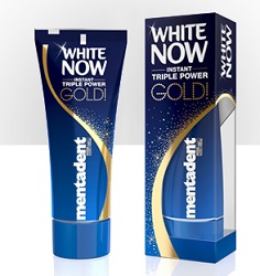 MENTADENT DENTIFRICIO WHITE NOW TRIPLE POWER GOLD 50 ML - Farmacia-flash.it