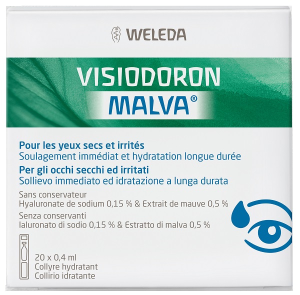 GOCCE OCULARI VISIODORON MALVA 20 MONODOSE DA 0,4 ML - Farmacia-flash.it