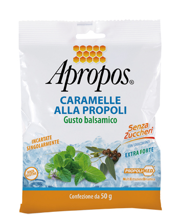 APROPOS CARAMELLE DURE ALLA PROPOLI BALSAMICHE SENZA ZUCCHERO 50 G - Farmacia-flash.it