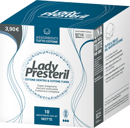 LADY PRESTERIL COTONE DENTRO & COTONE FUORI 10 ASSORBENTI CON ALI NOTTE PROMO - Farmacia-flash.it