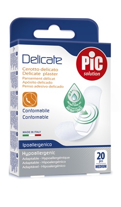 CEROTTO PIC DELICATE 19X72 MM ANTIBATTERICO 20 PEZZI - Farmacia-flash.it