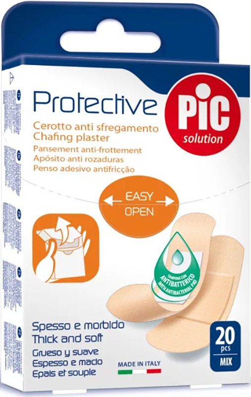 CEROTTO PIC PROTECTIVE MIX ANTIBATTERICO ANTISFREGAMENTO CON TAMPONE 20 PEZZI - Farmacia-flash.it