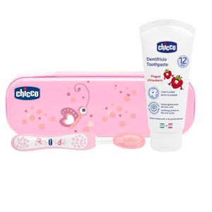 CHICCO SET DENTALE ROSA CON FLUORO - Farmacia-flash.it