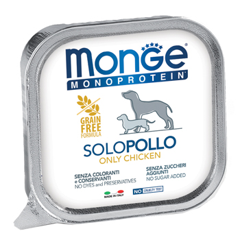 MONGE MONOPROTEICO 100% POLLO 150 G - Farmacia-flash.it