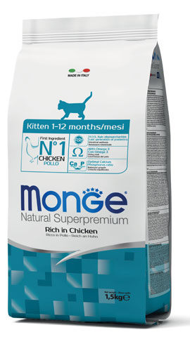 MONGE NATURAL SUPERPREMIUM SECCO GATTO KITTEN 1/12 MONTHS 1,5 KG - Farmacia-flash.it