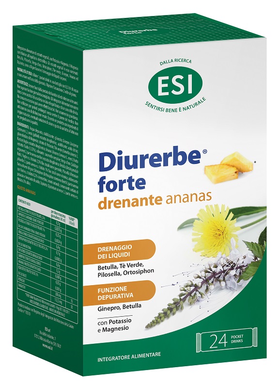 ESI DIURERBE FORTE POCKET DRINK ANANAS 24 X 20 ML - Farmacia-flash.it