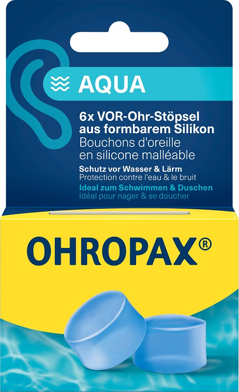 TAPPO AURICOLARE SILICONE AQUA OHROPAX 6 PEZZI - Farmacia-flash.it