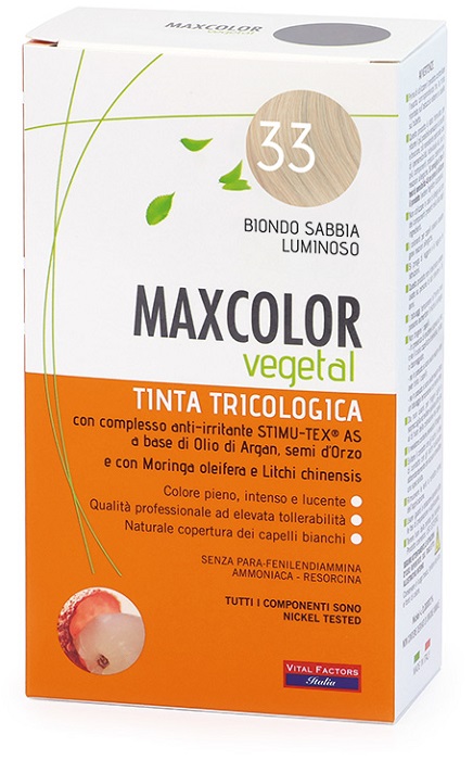 MAX COLOR VEGETAL 33 BIONDO SABBIA LUMINOSO 140 ML - Farmacia-flash.it