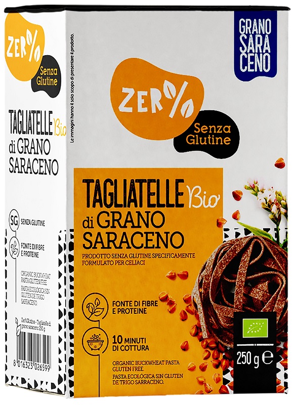 ZERO% GLUTINE TAGLIATELLE A NIDO DI GRANO SARACENO INTEGRALESENZA GLUTINE BIO 250 G - Farmacia-flash.it