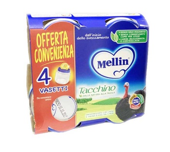 MELLIN OMOGENEIZZATO TACCHINO 4X80 G - Farmacia-flash.it