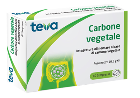 CARBONE VEGETALE TEVA 40 COMPRESSE 16,2 G - Farmacia-flash.it