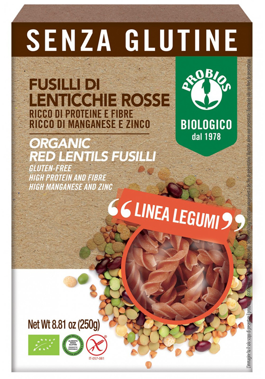 SPECIALITA' 100% LEGUMI FUSILLI LENTICCHIE ROSSE 250 G - Farmacia-flash.it