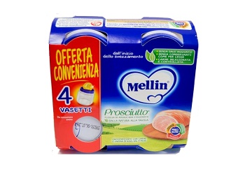 MELLIN OMOGENEIZZATO PROSCIUTTO 4 X 80G - Farmacia-flash.it