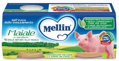 MELLIN OMOGENEIZZATO MAIALE CON VERDURE 2 PEZZI X 80 G - Farmacia-flash.it