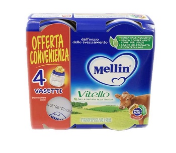 MELLIN OMOGENEIZZATO VITELLO 4 PEZZI X 80 G - Farmacia-flash.it