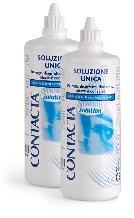 SOLUZIONE PER LENTI A CONTATTO CONTACTA 2 PEZZI 360 ML - Farmacia-flash.it