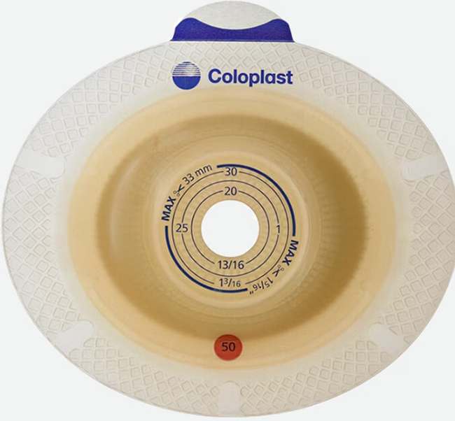 PLACCA PER UROSTOMIA SISTEMA A 2 PEZZI SENSURA XPRO CONVEX LIGHT FORO RITAGLIABILE 15-33MM FLANGIA 50MM 5 PEZZI - Farmacia-flash.it