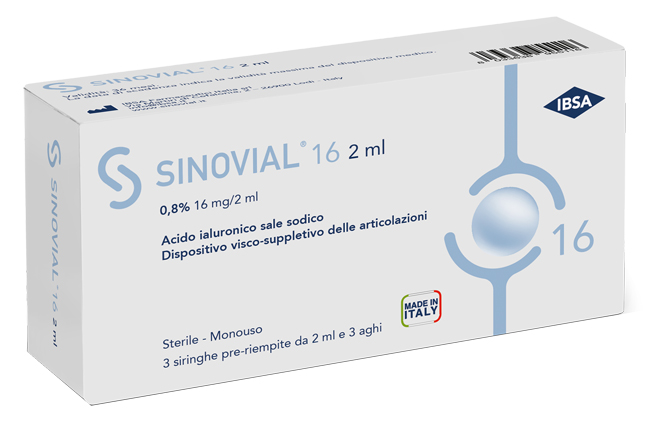 SIRINGA INTRA-ARTICOLARE SINOVIAL 16 ACIDO IALURONICO 0,8% 2 ML 3 PEZZI - Farmacia-flash.it