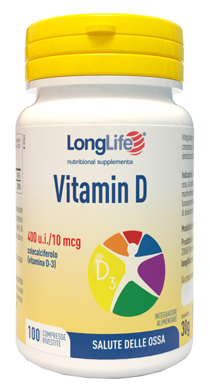 LONGLIFE VITAMINA D3 400UI 100 COMPRESSE - Farmacia-flash.it