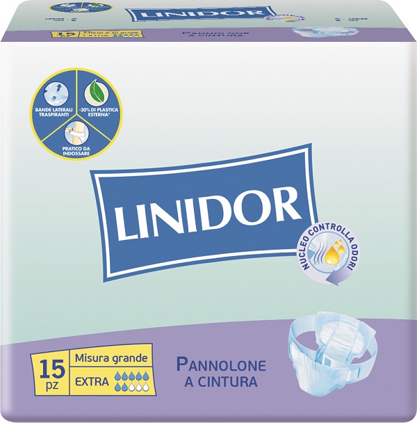 PANNOLONE LINIDOR A CINTURA EXTRA MISURA GRANDE 15 PEZZI - Farmacia-flash.it