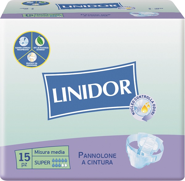 PANNOLONE LINIDOR SUPER PANNOLINO A CINTURA MM 15 PEZZI - Farmacia-flash.it