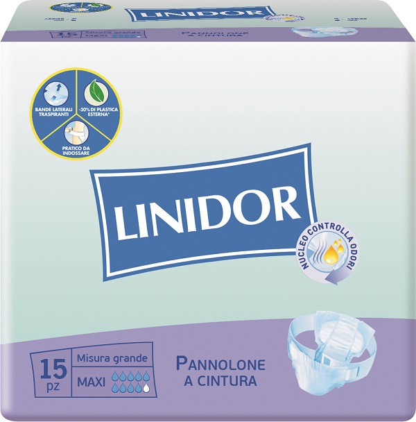PANNOLONE LINIDOR A CINTURA MAXI MISURA GRANDE 15 PEZZI - Farmacia-flash.it