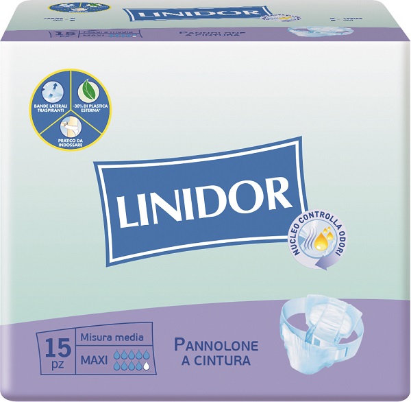 PANNOLONE LINIDOR A CINTURA MAXI MISURA MEDIA 15 PEZZI - Farmacia-flash.it