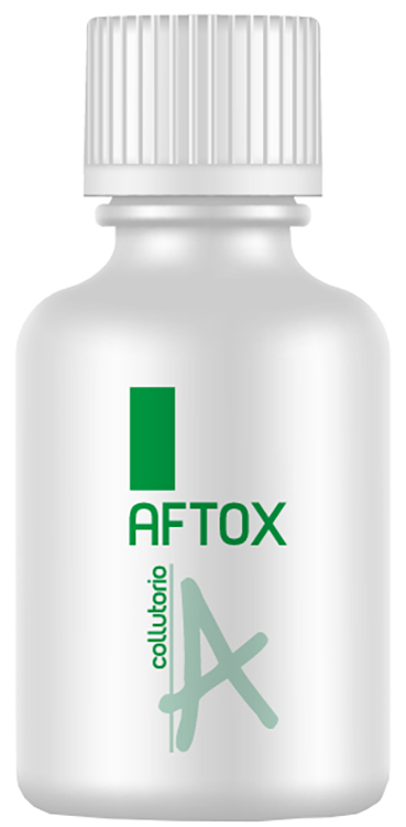 AFTOX COLLUTORIO FLACONE BIANCO, CON TAPPO E MISURINO DISPOSITIVO MEDICO INDICATO IN TUTTE LE LESIONI DEL CAVO ORALE E NEI PROCESSI INFIAMMATORI CORRELATI 100 ML 1 PEZZO - Farmacia-flash.it