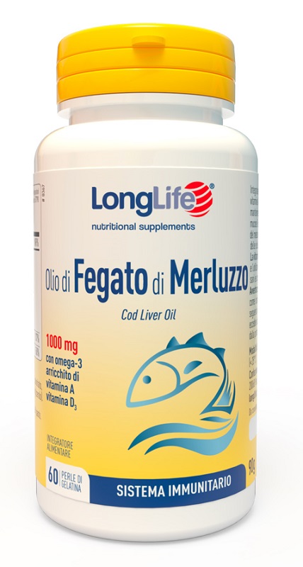LONGLIFE OLIO FEGATO MERLUZZO 1000 MG 60 PERLE - Farmacia-flash.it
