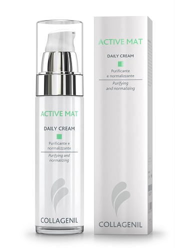 COLLAGENIL ACTIVE MAT DAILY CREAM SEBOREGOLATRICE/PURIFICANTE PER LA PELLE DEL VISO FLACONE 50 ML - Farmacia-flash.it