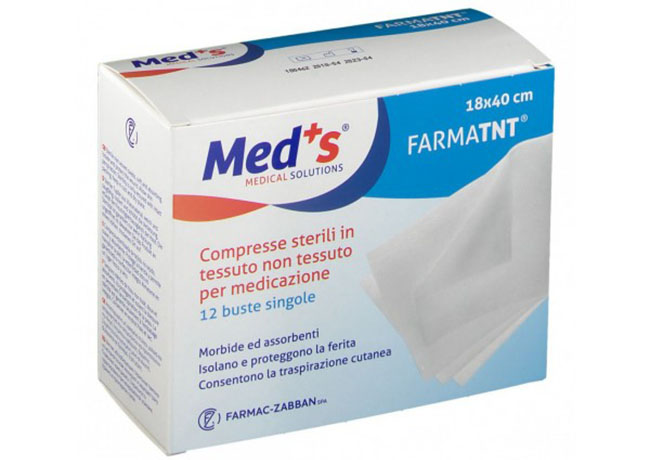 GARZA COMPRESSA MEDS TESSUTO NON TESSUTO 18X40CM 12 PEZZI SSR - Farmacia-flash.it
