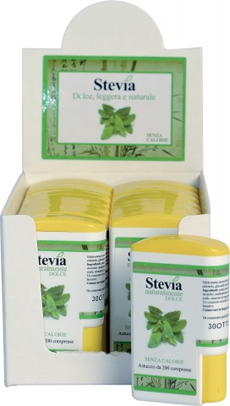 STEVIA EDULCORANTE 200 COMPRESSE DISPLAY CONTENENTE 14 DISPENSER - Farmacia-flash.it