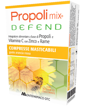 PROPOLI MIX DEFEND 30 COMPRESSE MASTICABILI GUSTO ARANCIA - Farmacia-flash.it