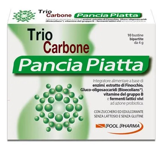 TRIOCARBONE PANCIA PIATTA 10 BUSTINE BIPARTITE 4 G - Farmacia-flash.it