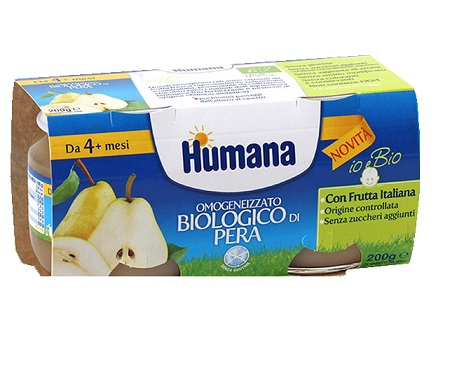 HUMANA OMOGENEIZZATO PERA BIO 2 VASETTI 100 G - Farmacia-flash.it