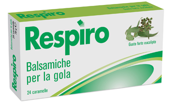 CARAMELLE BALSAMICHE PER LA GOLA RESPIRO GUSTO FORTE EUCALIPTO 24 PEZZI - Farmacia-flash.it