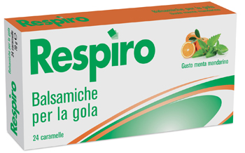 CARAMELLE BALSAMICHE PER LA GOLA RESPIRO GUSTO MENTA MANDARINO 24 PEZZI - Farmacia-flash.it