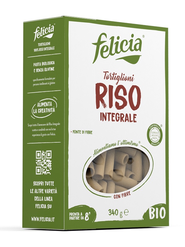 FELICIA BIO RISO INTEGRALE TORTIGLIONI 340 G - Farmacia-flash.it