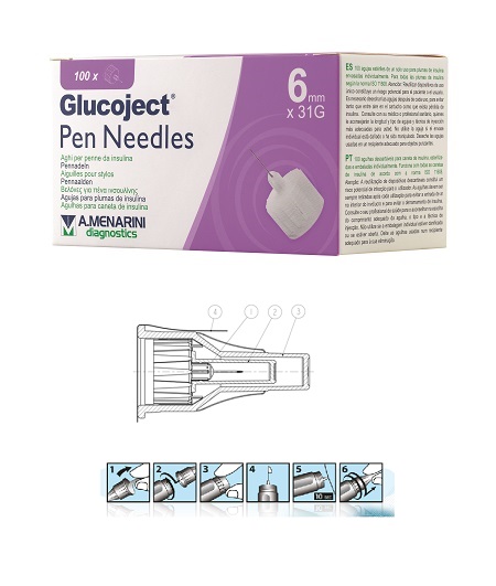 AGO PER PENNA DA INSULINA GLUCOJECT LUNGHEZZA 6 MM GAUGE 31 100 PEZZI - Farmacia-flash.it
