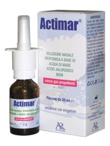 ACTIMAR SOLUZIONE NASALE SPRAY SALINA 3% CON ACIDO IALURONICO + MSM 20 ML CON EROGATORE - Farmacia-flash.it